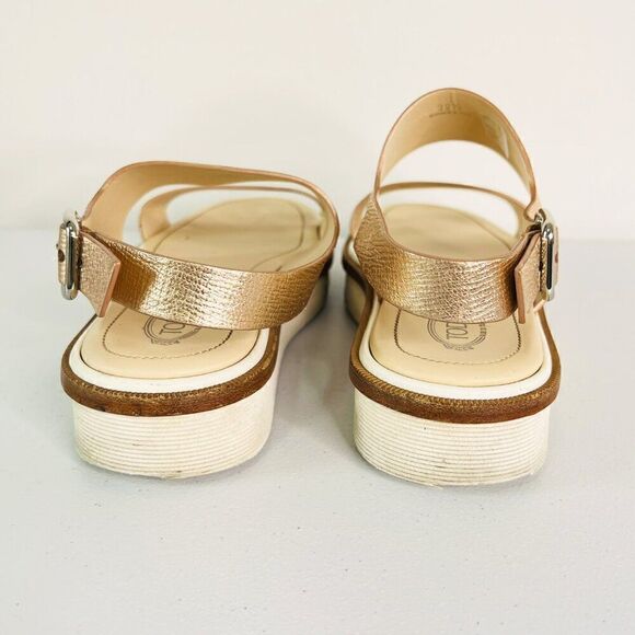 Tod's Rose Gold Genuine Leather Strappy Sandals - Picture 5 of 7